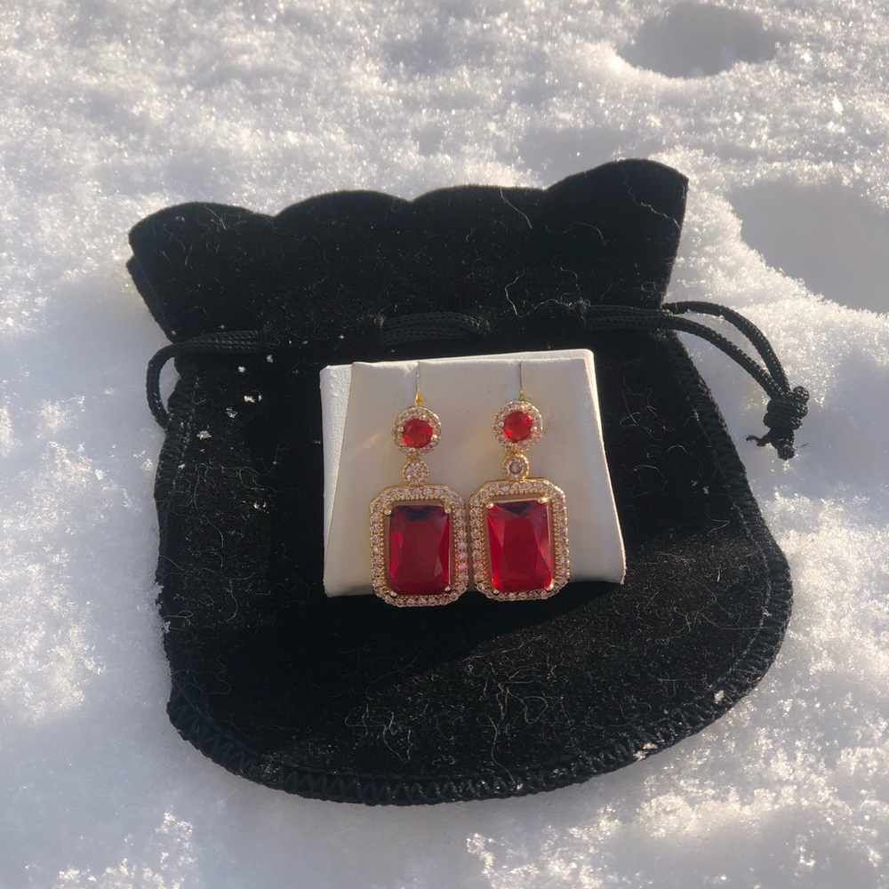Ruby Drop Earrings - Picture 9 of 10